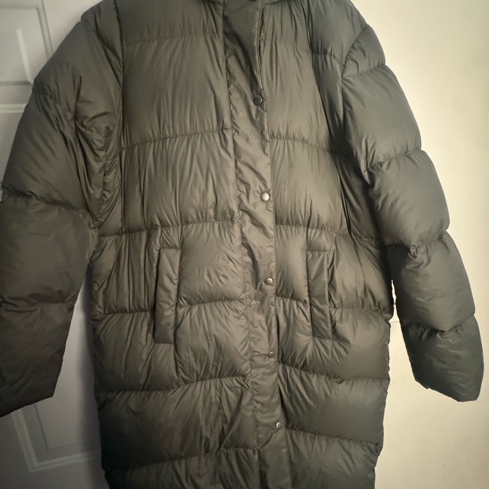 Women's Eddie Bauer Olive Green Puffer Coat 650 Down